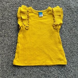 FINAL SALE 3/31/26 Old Navy Yellow Ruffle Sleeve Top, Size 18-24 Months